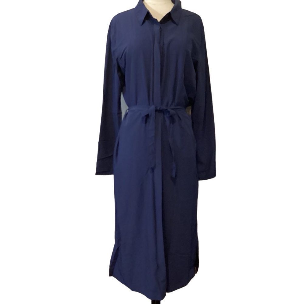 Serra Navy Blue Midi Dress Large